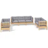 Image de vidaXL - 7-delige - Loungeset - met - grijze - kussens - grenenhout
