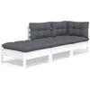 Image de vidaXL - 3-delige - Loungeset - met - kussens - massief - grenenhout
