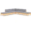 Image de vidaXL - 7-delige - Loungeset - met - grijze - kussens - grenenhout