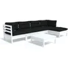 Image de vidaXL - 6-delige - Loungeset - met - kussens - grenenhout - wit