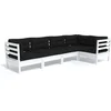 Image de vidaXL - 5-delige - Loungeset - met - kussens - grenenhout - wit