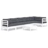 Image de vidaXL - 7-delige - Loungeset - met - kussens - grenenhout - wit