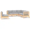 Image de vidaXL - 5-delige - Loungeset - met - grijze - kussens - grenenhout