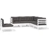 Image de vidaXL - 5-delige - Loungeset - met - kussens - grenenhout - wit