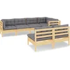 Image de vidaXL - 7-delige - Loungeset - met - grijze - kussens - grenenhout
