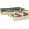 Image de vidaXL - 8-delige - Loungeset - met - grijze - kussens - grenenhout