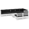 Image de vidaXL - 9-delige - Loungeset - met - kussens - massief - grenenhout - wit