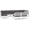 Image de vidaXL - 9-delige - Loungeset - met - kussens - massief - grenenhout - wit
