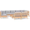Image de vidaXL - 10-delige - Loungeset - met - grijze - kussens - massief - grenenhout