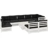 Image de vidaXL - 10-delige - Loungeset - met - kussens - massief - grenenhout - wit