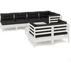 Image de vidaXL - 8-delige - Loungeset - met - kussens - massief - grenenhout - wit