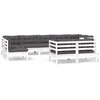 Image de vidaXL - 9-delige - Loungeset - met - kussens - massief - grenenhout - wit