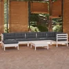 Image de vidaXL - 8-delige - Loungeset - met - kussens - massief - grenenhout - wit