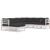 Image de vidaXL - 7-delige - Loungeset - met - kussens - massief - grenenhout - wit
