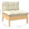 Image de vidaXL - 8-delige - Loungeset - met - crèmekleurige - kussens - massief - grenenhout