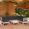 Image de vidaXL - 8-delige - Loungeset - met - kussens - massief - grenenhout - wit