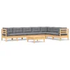 Image de vidaXL - 8-delige - Loungeset - met - grijze - kussens - grenenhout