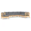 Image de vidaXL - 7-delige - Loungeset - met - grijze - kussens - grenenhout