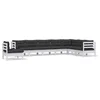 Image de vidaXL - 8-delige - Loungeset - met - kussens - massief - grenenhout - wit