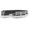 Image de vidaXL - 10-delige - Loungeset - met - kussens - massief - grenenhout - wit