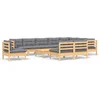 Image de vidaXL - 11-delige - Loungeset - met - grijze - kussens - massief - grenenhout