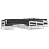 Image de vidaXL - 11-delige - Loungeset - met - kussens - massief - grenenhout - wit