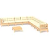 Image de vidaXL - 10-delige - Loungeset - met - crèmekleurige - kussens - grenenhout