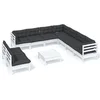 Image de vidaXL - 10-delige - Loungeset - met - kussens - massief - grenenhout - wit