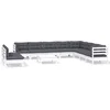 Image de vidaXL - 11-delige - Loungeset - met - kussens - massief - grenenhout - wit