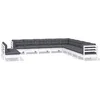 Image de vidaXL - 11-delige - Loungeset - met - kussens - massief - grenenhout - wit