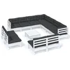 Image de vidaXL - 12-delige - Loungeset - met - kussens - massief - grenenhout - wit