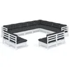Image de vidaXL - 12-delige - Loungeset - met - kussens - massief - grenenhout - wit