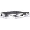 Image de vidaXL - 13-delige - Loungeset - met - kussens - massief - grenenhout - wit