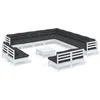 Image de vidaXL - 14-delige - Loungeset - met - kussens - massief - grenenhout - wit
