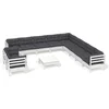 Image de vidaXL - 12-delige - Loungeset - met - kussens - massief - grenenhout - wit
