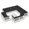 Image de vidaXL - 12-delige - Loungeset - met - kussens - massief - grenenhout - wit