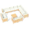 Image de vidaXL - 13-delige - Loungeset - met - crèmekleurige - kussens - grenenhout