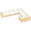 Image de vidaXL - 9-delige - Loungeset - met - crèmekleurige - kussens - grenenhout