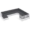 Image de vidaXL - 10-delige - Loungeset - met - kussens - grenenhout - wit