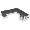 Image de vidaXL - 11-delige - Loungeset - met - kussens - grenenhout - wit