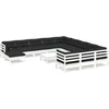 Image de vidaXL - 13-delige - Loungeset - met - kussens - grenenhout - wit