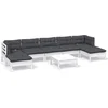 Image de vidaXL - 8-delige - Loungeset - met - kussens - grenenhout - wit