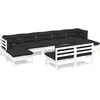Image de vidaXL - 9-delige - Loungeset - met - kussens - grenenhout - wit