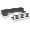 Image de vidaXL - 11-delige - Loungeset - met - kussens - grenenhout - wit