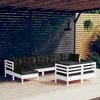 Image de vidaXL - 9-delige - Loungeset - met - kussens - massief - grenenhout - wit