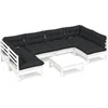 Image de vidaXL - 7-delige - Loungeset - met - kussens - massief - grenenhout - wit