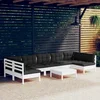 Image de vidaXL - 8-delige - Loungeset - met - kussens - massief - grenenhout - wit