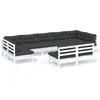 Image de vidaXL - 9-delige - Loungeset - met - kussens - massief - grenenhout - wit
