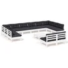 Image de vidaXL - 13-delige - Loungeset - met - kussens - massief - grenenhout - wit
