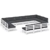 Image de vidaXL - 13-delige - Loungeset - met - kussens - massief - grenenhout - wit
